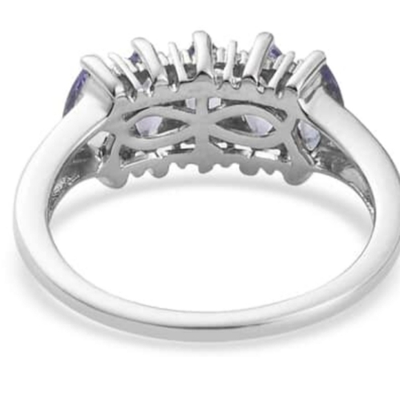 Beautiful Genuine Tanzanite Ring in Platinum over Sterling Silver Sz 5! ✨️ - Picture 3 of 4